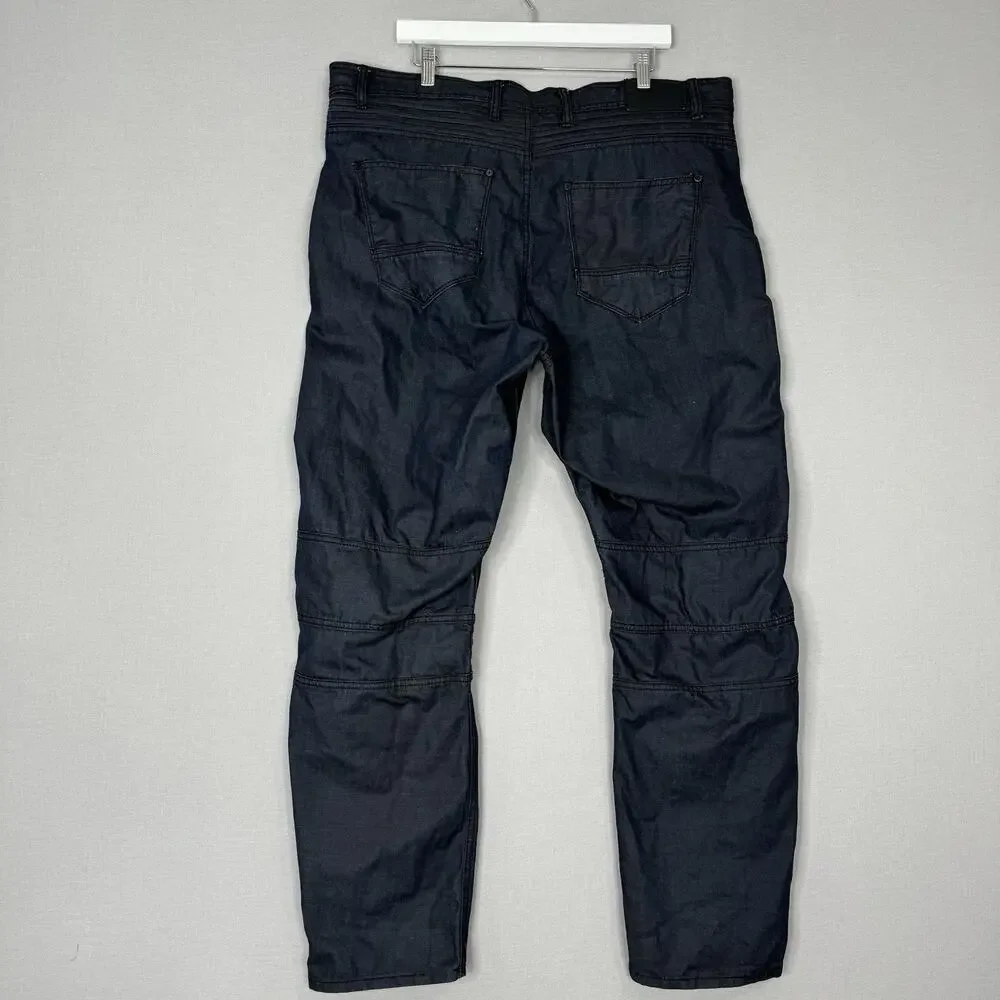Jordan Craig Mens Jeans 42x32 Blue Legacy Edition Aaron Coated Moto Biker Grunge